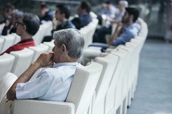 Audience attending a presentation